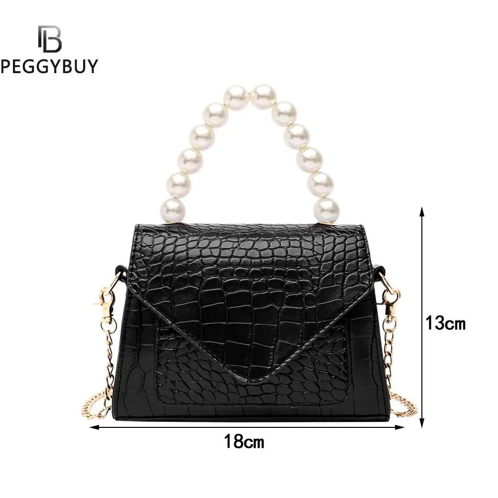 Women Vintage PU Leather Alligator Pattern Shoulder Crossbody Bag Designer Chain Pearl Top-handle Flap Handbag
Women Vintage PU Leather Alligator Pattern Shoulder Crossbody Bag Designer Chain Pearl Top-handle Flap Handbag