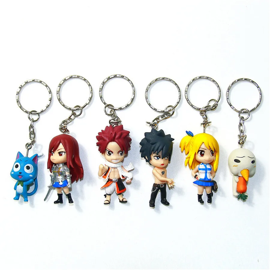 6pcs/set Fairy Tail Anime Dolls Kawaii Keychain Cute Key Rings Pendant Bag Accessories Collection Gifts Y349
6pcs/set Fairy Tail Anime Dolls Kawaii Keychain Cute Key Rings Pendant Bag Accessories Collection Gifts Y349