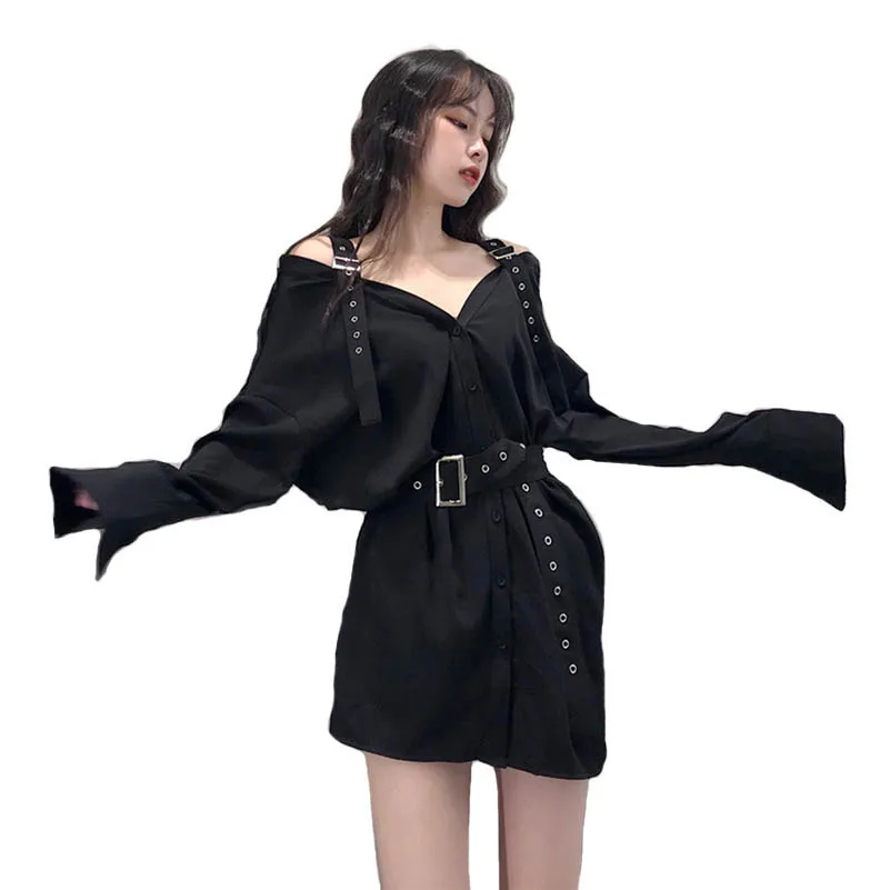 2020 Spring New Women's Long Style Blouse Shirts Fashion Black Buckle Off Shoulder Slash Neck See Through Top Women Sexy Shirt
2020 Spring New Women's Long Style Blouse Shirts Fashion Black Buckle Off Shoulder Slash Neck See Through Top Women Sexy Shirt