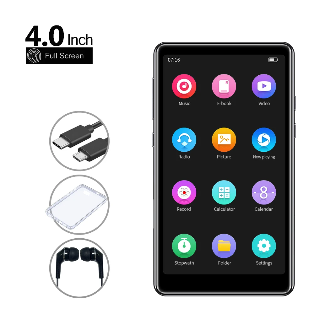 MP3 Player Support Bluetooth 5.0 with High Resolution and Full Touch Screen Built-in Speaker HiFi Lossless Sound
MP3 Player Support Bluetooth 5.0 with High Resolution and Full Touch Screen Built-in Speaker HiFi Lossless Sound