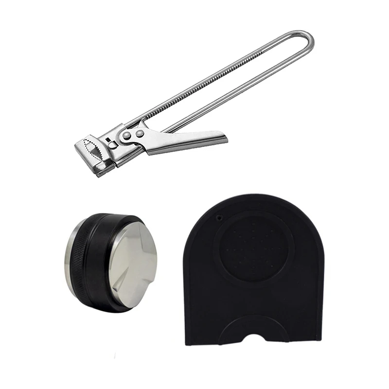 1 Pcs Adjustable Stainless Steel Can Opener Jar Lid Gripper & 1 Set Espresso Tamper Mat With 53Mm Coffee Tamper
1 Pcs Adjustable Stainless Steel Can Opener Jar Lid Gripper & 1 Set Espresso Tamper Mat With 53Mm Coffee Tamper