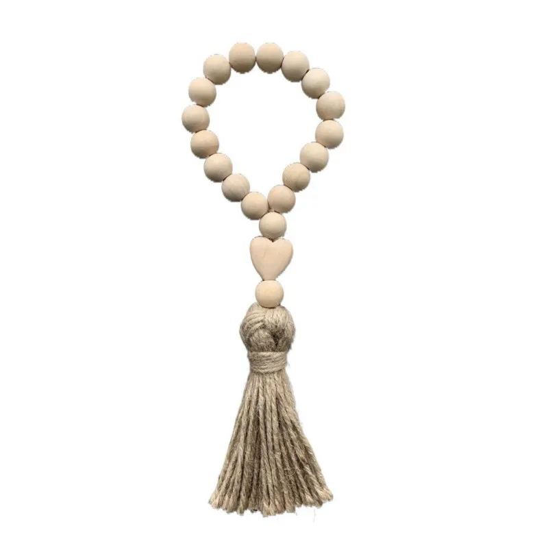 Wood Bead Garland Rustic Wall Hanging Decor Boho Home Decorations with Heart Knot Woven Tassel Pendant
Wood Bead Garland Rustic Wall Hanging Decor Boho Home Decorations with Heart Knot Woven Tassel Pendant