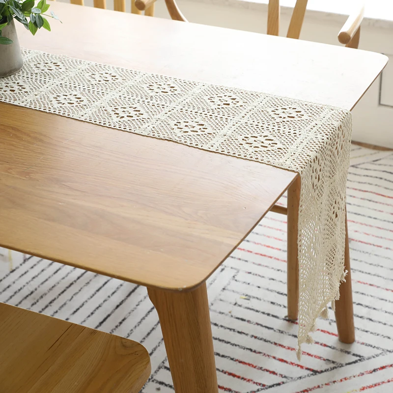 Crochet Hollow Lace Table Runner Tassels Beige 100% Cotton Wedding Decor Tablecloth Nordic Romance Table Cover Coffee Runners
Crochet Hollow Lace Table Runner Tassels Beige 100% Cotton Wedding Decor Tablecloth Nordic Romance Table Cover Coffee Runners