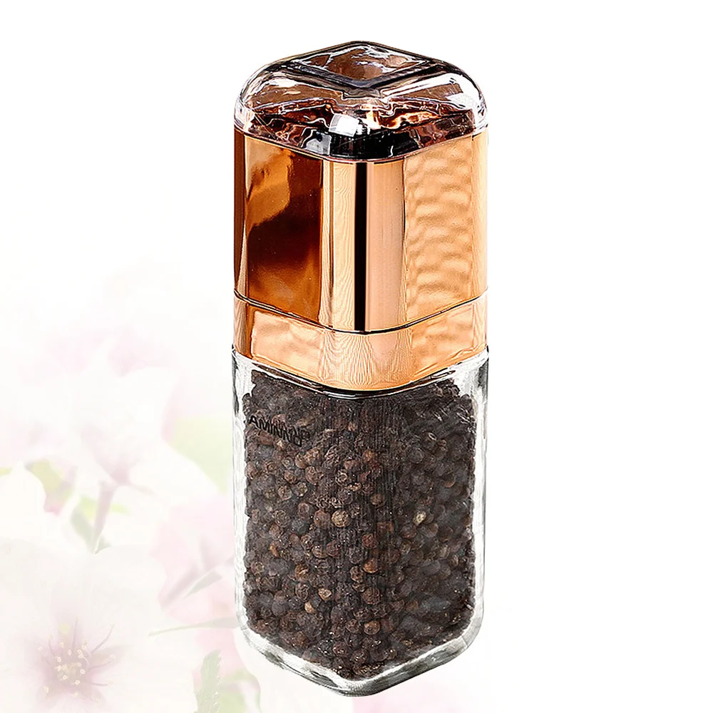 Manual Pepper Grinder Pepper Mills Glass Seasoning Storage Container Kitchen Gadget Golden
Manual Pepper Grinder Pepper Mills Glass Seasoning Storage Container Kitchen Gadget Golden