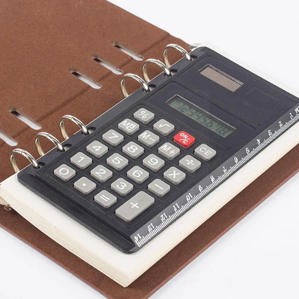 

1 Pcs Loose Leaf Binder Calculator With Ruler Calculating Digits 8 Tools Multifunction Agenda Supplies Notebook O2s6