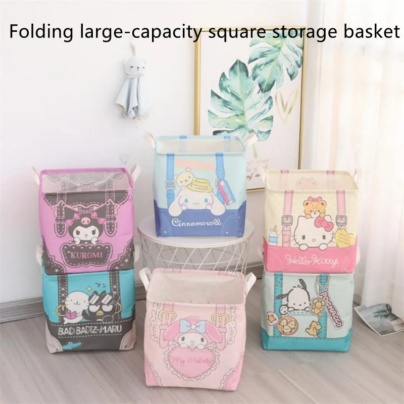 Kawaii Sanriod Anime Peripheral Storage Series Cartoon Cute Mymelody Kuromi Kitty Folding Large Capacity Square Storage Basket
Kawaii Sanriod Anime Peripheral Storage Series Cartoon Cute Mymelody Kuromi Kitty Folding Large Capacity Square Storage Basket