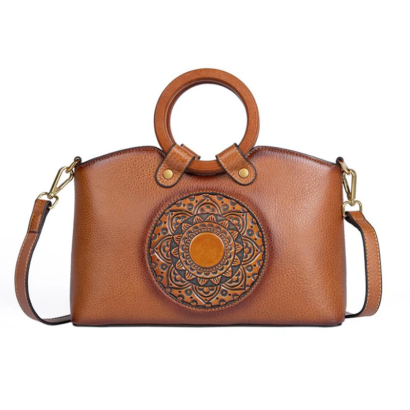 Vintage Genuine Leather Women Handbags Female Shoulder Bag crossbody bags Ladies Tote Bags Wooden Handle bolsa feminina HG002
Vintage Genuine Leather Women Handbags Female Shoulder Bag crossbody bags Ladies Tote Bags Wooden Handle bolsa feminina HG002