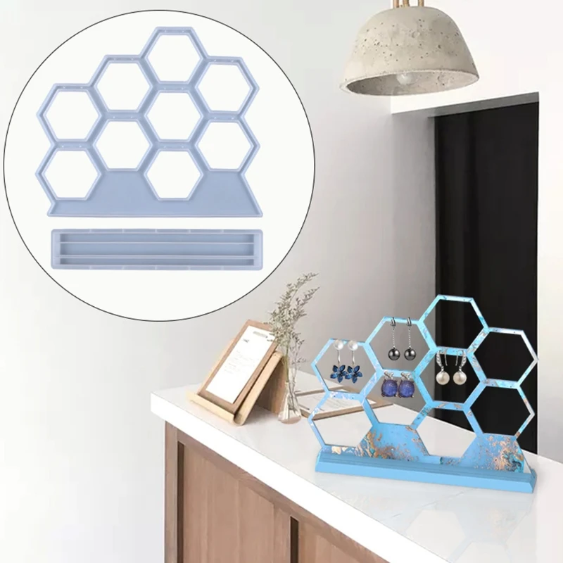 Jewelry Show Rack Crystal Epoxy Resin Mold Hexagonal Shaped Earrings Display Stand Silicone Mould DIY Crafts Home Decor Casting
Jewelry Show Rack Crystal Epoxy Resin Mold Hexagonal Shaped Earrings Display Stand Silicone Mould DIY Crafts Home Decor Casting