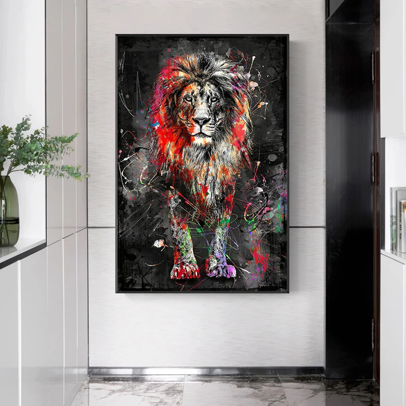 Abstract Wild Lion Graffiti Canvas Painting Colorful Messy Lines Animal Poster Print Wall Art Picture for Living Room Home Decor
Abstract Wild Lion Graffiti Canvas Painting Colorful Messy Lines Animal Poster Print Wall Art Picture for Living Room Home Decor