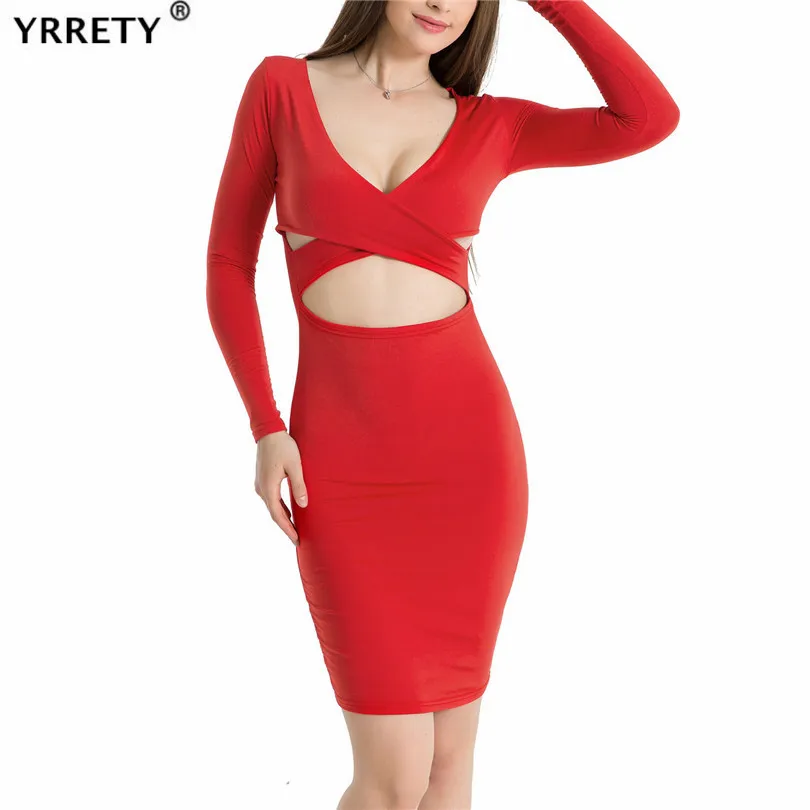 YRRETY Sexy Women Spring Solid Color Pencil Dress For Party Night Club Hollow Out Design Long Sleeve V-Neck Hips Mini Clothes
YRRETY Sexy Women Spring Solid Color Pencil Dress For Party Night Club Hollow Out Design Long Sleeve V-Neck Hips Mini Clothes