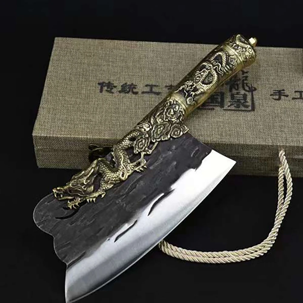 Тяжелый нож для нарезки Machete, большой нож для костей, кухонный нож с топором, кованый нож ручной работы 7Cr1 7 дюймов, Магнитный нож с медной ручкой Longquan China Messer
Тяжелый нож для нарезки Machete, большой нож для костей, кухонный нож с топором, кованый нож ручной работы 7Cr1 7 дюймов, Магнитный нож с медной ручкой Longquan China Messer