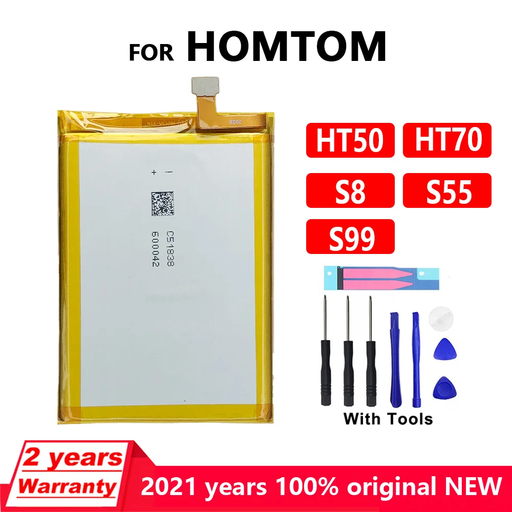 

100% Genuine Battery For Homtom HT50 HT70 S8 S55 S99 Mobile Phone High Quality Batteries With Gifts Tools+Tracking number