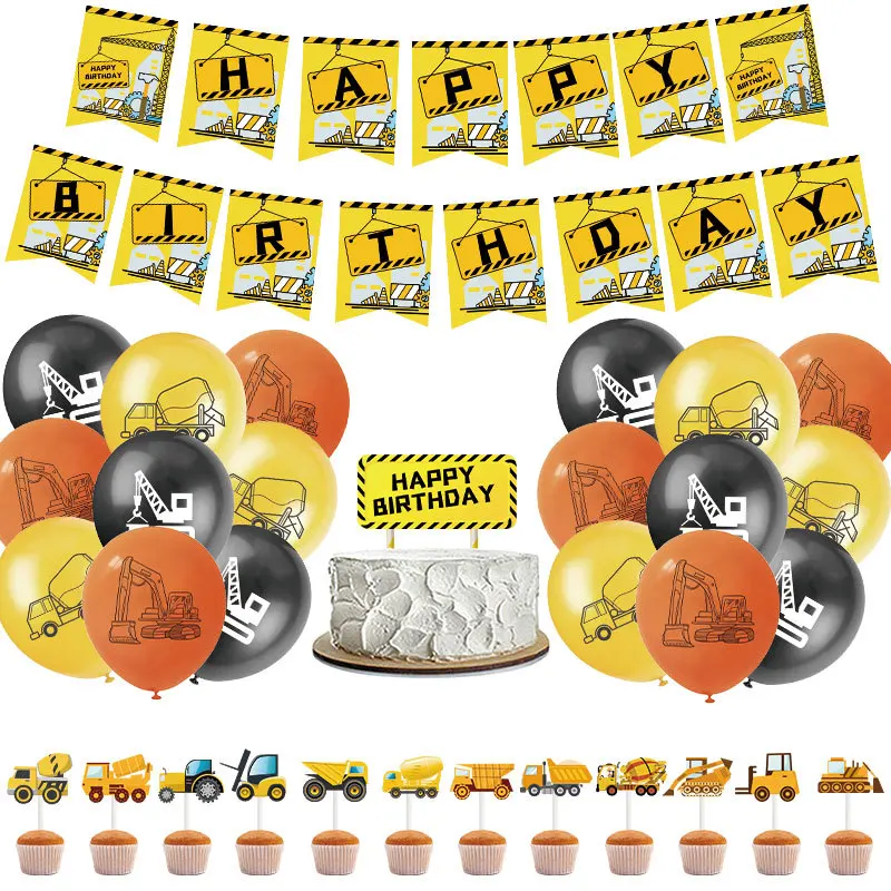Construction Truck Theme Party Decoration Engineering Truck Car Birthday Banner Cake Topper Balloon for Boy 1st 2nd Birthday
Construction Truck Theme Party Decoration Engineering Truck Car Birthday Banner Cake Topper Balloon for Boy 1st 2nd Birthday