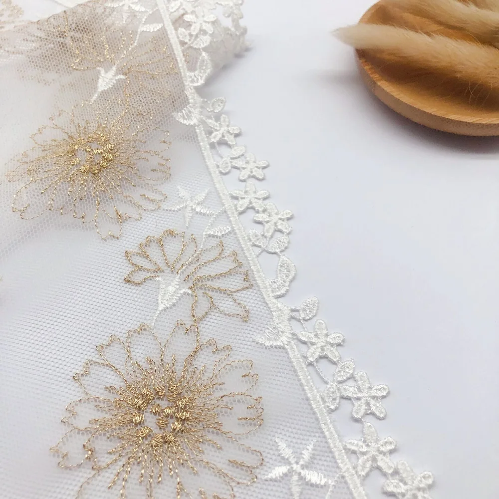 5 Yards Lace Trim in Gold for Wedding Gown , Bridals, Veils, Garters, Costumes,Jewelry Design
5 Yards Lace Trim in Gold for Wedding Gown , Bridals, Veils, Garters, Costumes,Jewelry Design