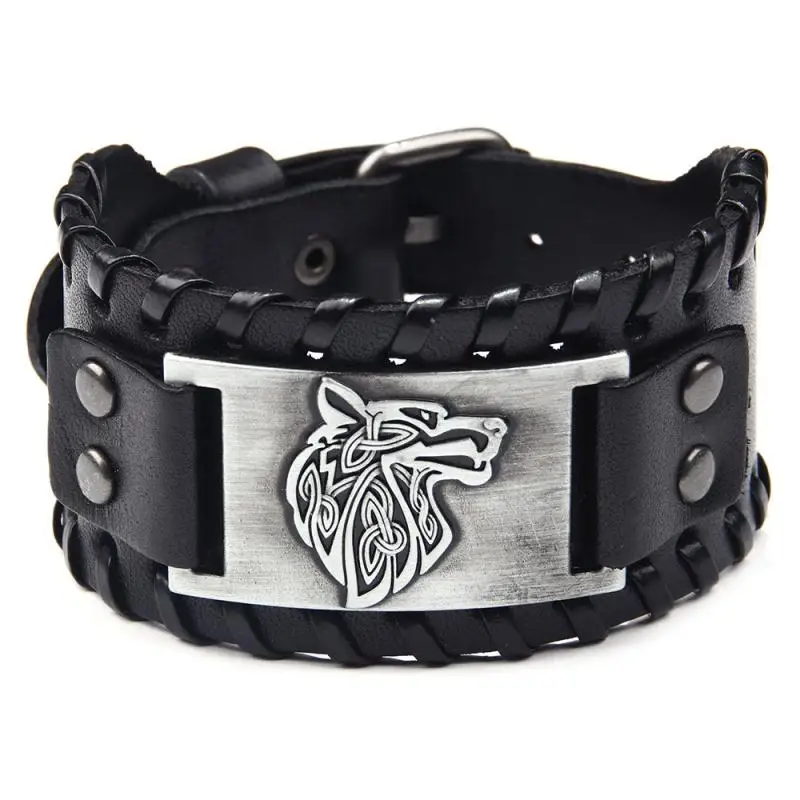New Fashion Trend Personality Men's Bracelet Wolf Head Accessories Wide Leather Woven Creative Simple Jewelry Gift for Men
New Fashion Trend Personality Men's Bracelet Wolf Head Accessories Wide Leather Woven Creative Simple Jewelry Gift for Men
