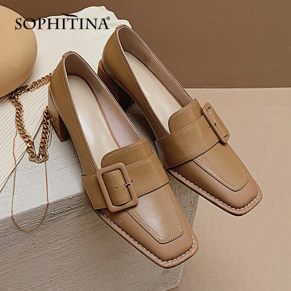 Туфли-лодочки SOPHITINA женские, натуральная кожа, квадратный носок, ремешок с пряжкой, квадратный высокий каблук, классические, коричневые, PO979
Туфли-лодочки SOPHITINA женские, натуральная кожа, квадратный носок, ремешок с пряжкой, квадратный высокий каблук, классические, коричневые, PO979