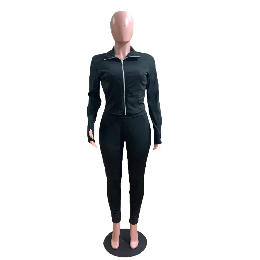 Sexy Party Club Solid 2 Piece Female Tracksuit Long Sleeve Turn-Down Collar Fake Zippers Tops Slim Fit Ankle-Length Pencil Pant
Sexy Party Club Solid 2 Piece Female Tracksuit Long Sleeve Turn-Down Collar Fake Zippers Tops Slim Fit Ankle-Length Pencil Pant