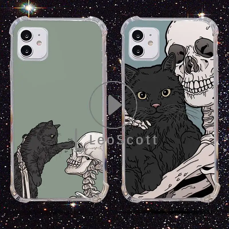 Cute Cartoon Skull Cat Phone Case Transparent for iPhone 11 12 mini pro XS MAX 8 7 6 6S Plus X 5S SE 2020 XR
Cute Cartoon Skull Cat Phone Case Transparent for iPhone 11 12 mini pro XS MAX 8 7 6 6S Plus X 5S SE 2020 XR