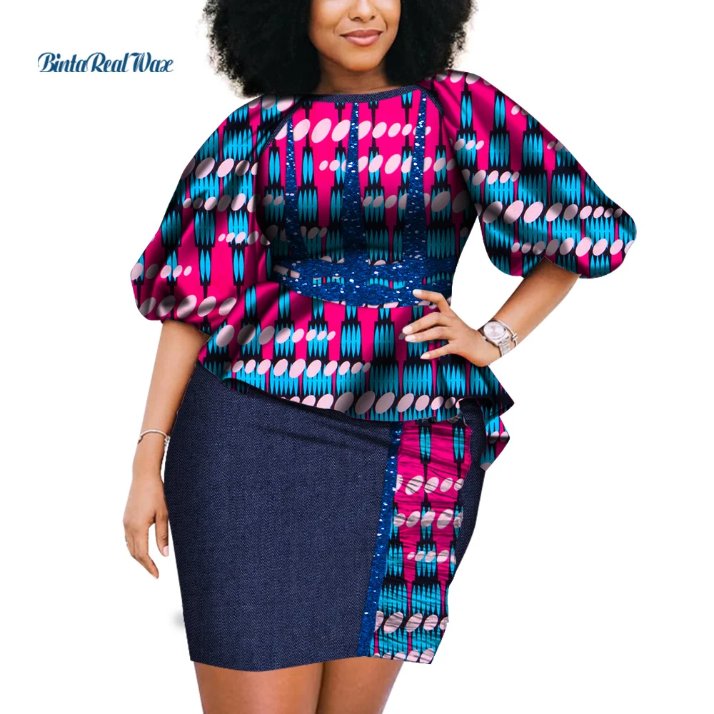 2pcs Set African Women Clothes Tops and Skirt Set Bazin Riche African Clothing Lantern Sleeves Causal Skirts Sets WY6752
2pcs Set African Women Clothes Tops and Skirt Set Bazin Riche African Clothing Lantern Sleeves Causal Skirts Sets WY6752