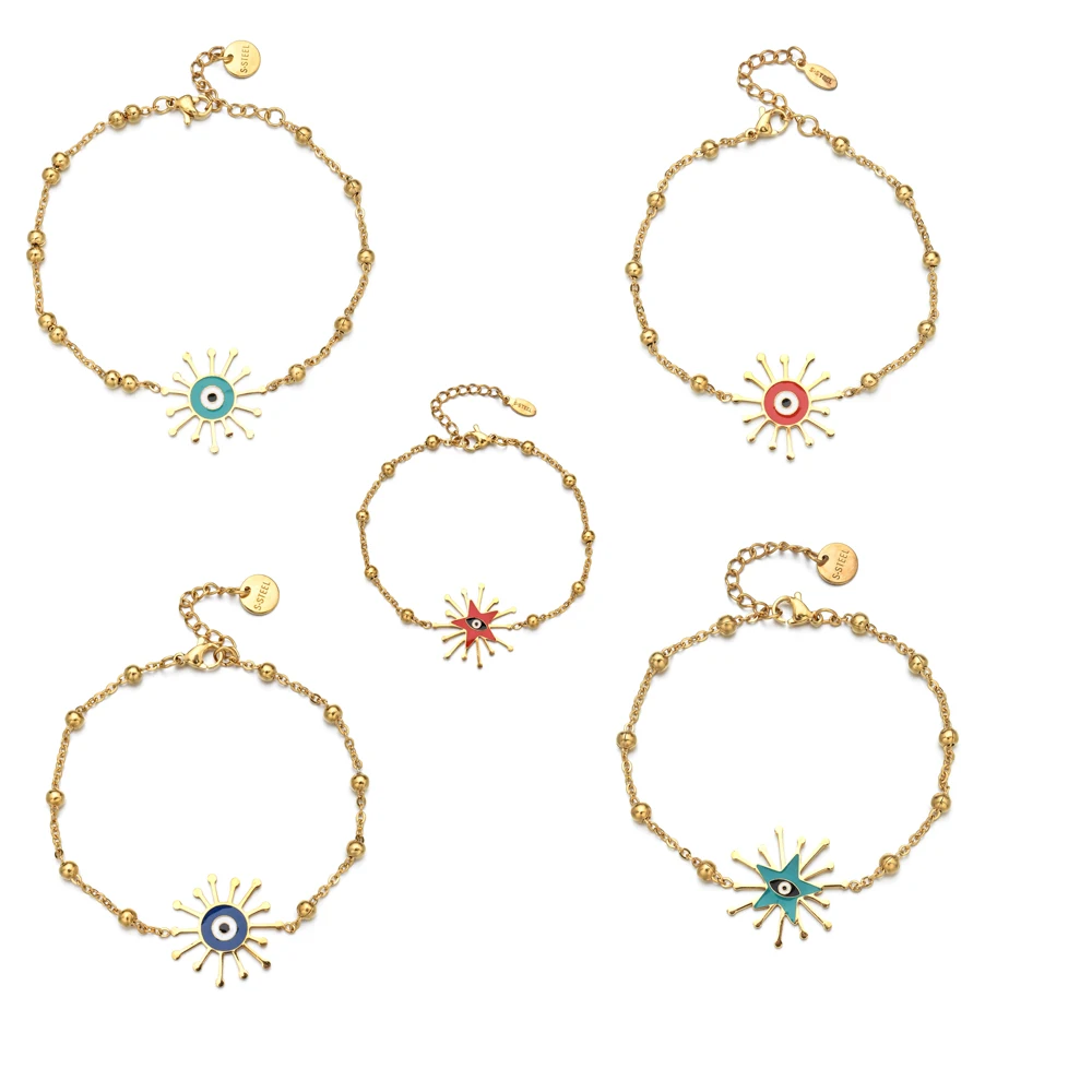 ZMZY Turkish Evil Eye Bracelets For Women Boho Charm Bracelet Handmade Adjustable Stainless Steel Chain Jewelry Gift Wholesale
ZMZY Turkish Evil Eye Bracelets For Women Boho Charm Bracelet Handmade Adjustable Stainless Steel Chain Jewelry Gift Wholesale