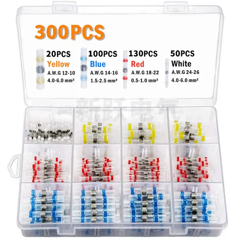 100/300/250Pcs Heat Shrink Butt Crimp Terminals Waterproof Solder Seal Electrical Butt Connectors Wire Cable Splice Terminal Kit
100/300/250Pcs Heat Shrink Butt Crimp Terminals Waterproof Solder Seal Electrical Butt Connectors Wire Cable Splice Terminal Kit