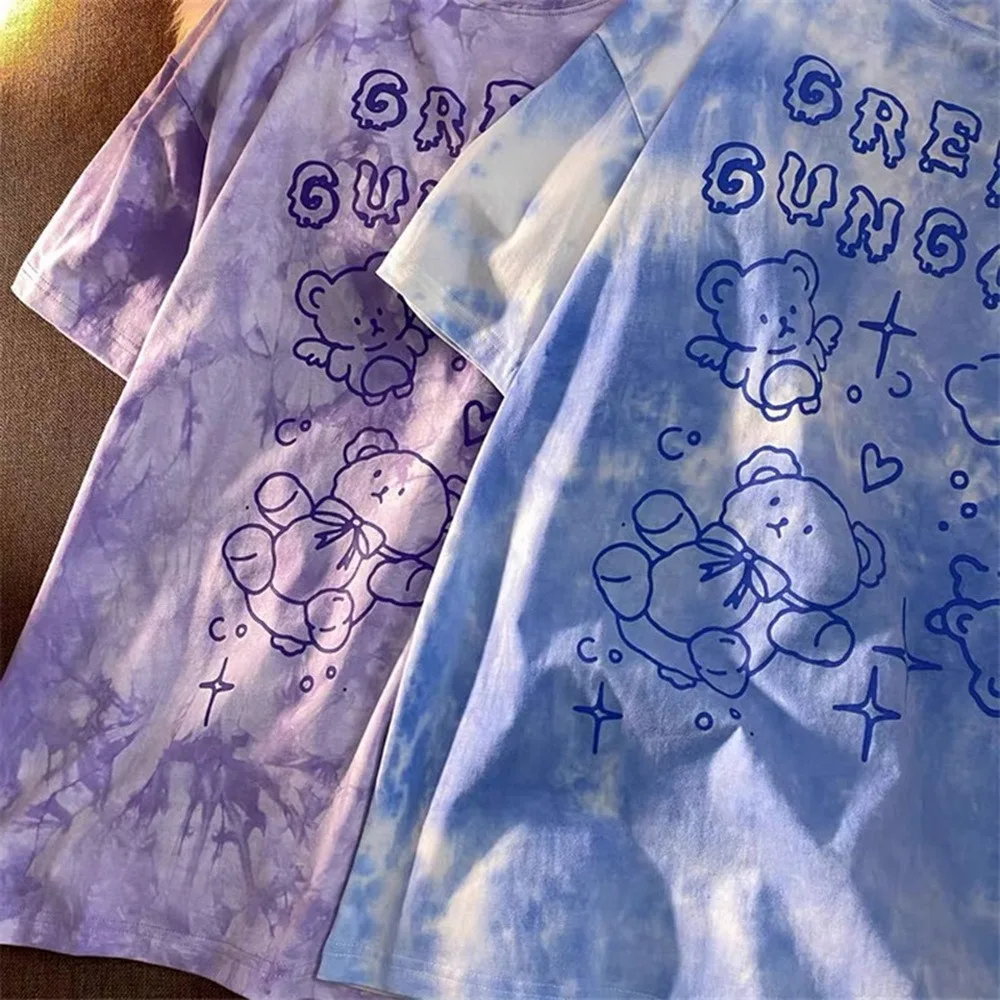 Cotton Cute Bear Tshirt Streetwear Summer Oversized T Shirt Women Harajuku Short Sleeves Tops Tee Hip Hop Tie Dyed Tshirt Funny
Cotton Cute Bear Tshirt Streetwear Summer Oversized T Shirt Women Harajuku Short Sleeves Tops Tee Hip Hop Tie Dyed Tshirt Funny