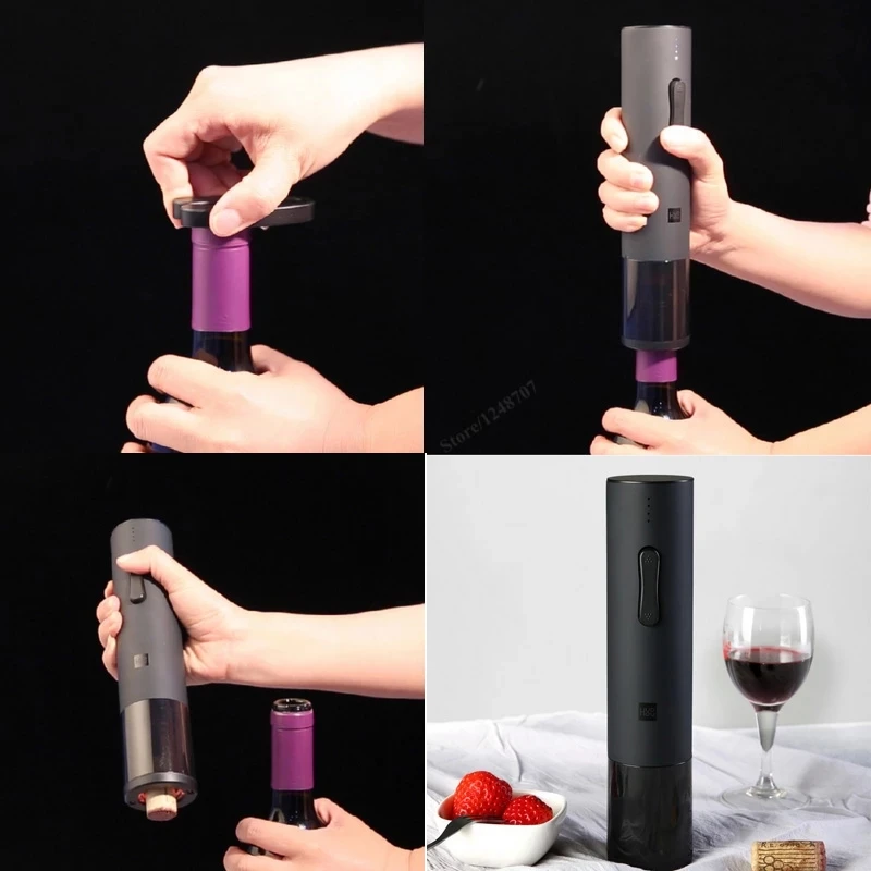 Xiaomi Huohou Automatic Wine Bottle Opener Kit Electric Corkscrew With Foil Cutter Wine Decanter Pourer Aerator For Family Gifts
