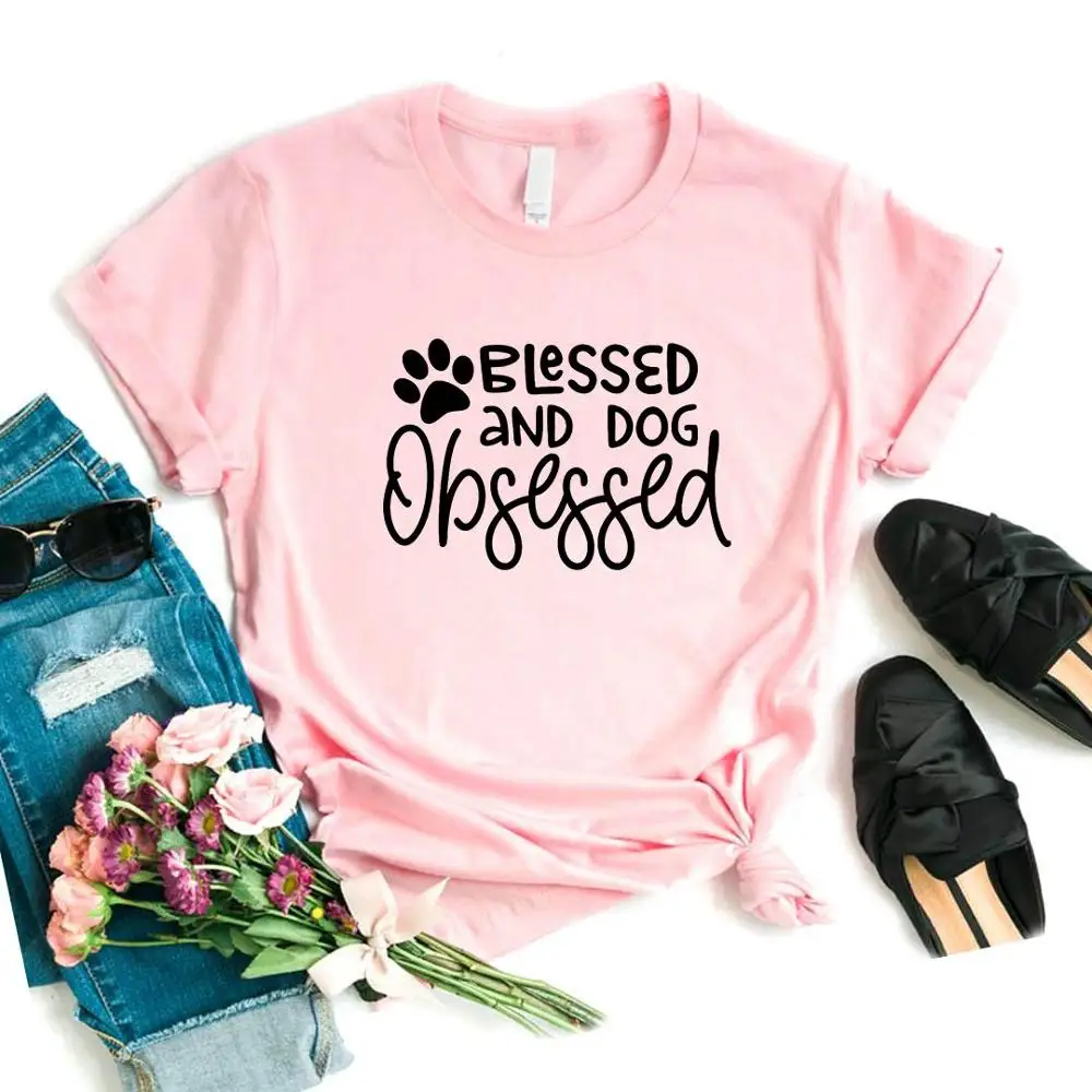 Casual Funny T Shirt Gift Lady Yong Girl Top Tee Blessed and Dog Obsessed Print Women Tshirt 6 Color
Casual Funny T Shirt Gift Lady Yong Girl Top Tee Blessed and Dog Obsessed Print Women Tshirt 6 Color