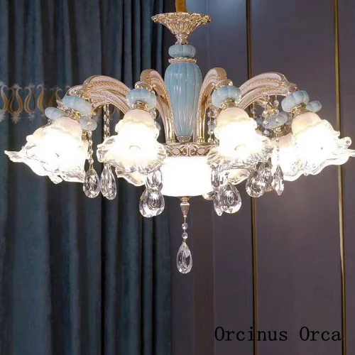French idyllic Blue Crystal Chandelier living room dining room bedroom European romantic luxury LED ceramic Chandelier
French idyllic Blue Crystal Chandelier living room dining room bedroom European romantic luxury LED ceramic Chandelier