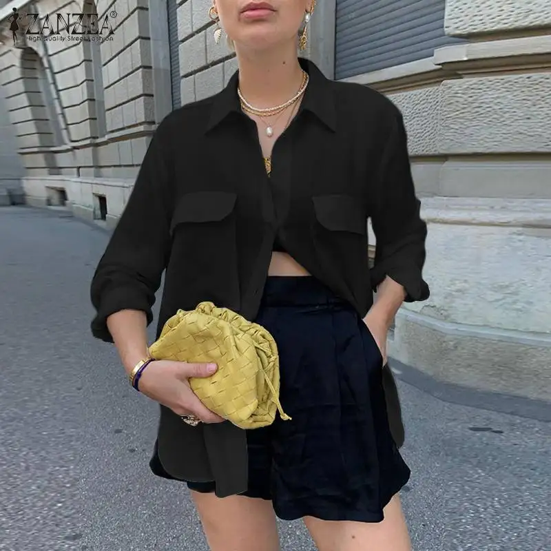 ZANZEA Casual Women's Shirts 2021 Spring Autumn OL Long Sleeve Top Fashion Solid Loose Lapel Oversized Pockets Blusa Streetwear
ZANZEA Casual Women's Shirts 2021 Spring Autumn OL Long Sleeve Top Fashion Solid Loose Lapel Oversized Pockets Blusa Streetwear