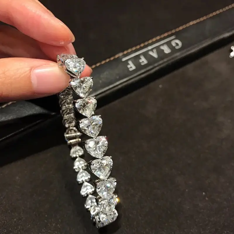 Jazaz Fine Real 925 Sterling Silver Created Moissanite Gemstone Bangle Charm Wedding Party Diamonds Bracelet Wholesale B1135
Jazaz Fine Real 925 Sterling Silver Created Moissanite Gemstone Bangle Charm Wedding Party Diamonds Bracelet Wholesale B1135