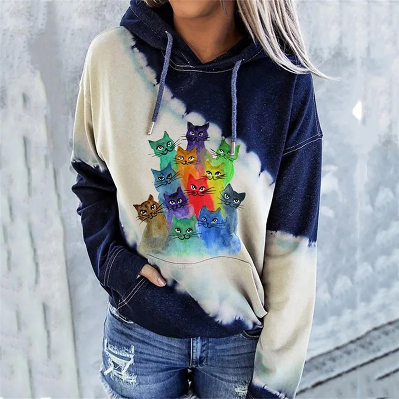 RED 2 Hoodies Women Rainbow Cat Print Long Sleeve Color Block Print Pockets Vintage Sweatshirt Harajuku Hooded Top New
RED 2 Hoodies Women Rainbow Cat Print Long Sleeve Color Block Print Pockets Vintage Sweatshirt Harajuku Hooded Top New