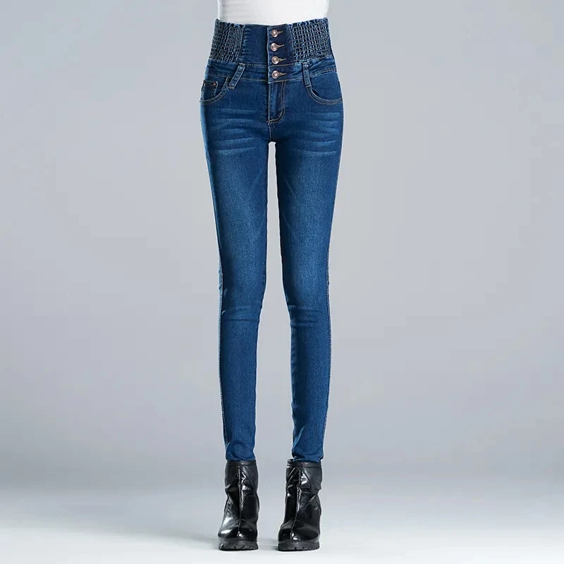 Super Elastic High Waist Jean Women Solid Button Plus Size Boyfriend Jeans Streetwear Vintgae Denim Trousers Push Up Skinny Jean
Super Elastic High Waist Jean Women Solid Button Plus Size Boyfriend Jeans Streetwear Vintgae Denim Trousers Push Up Skinny Jean