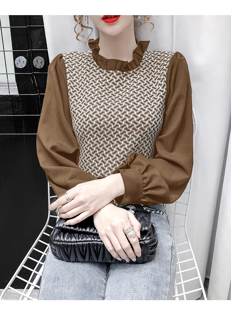 Lace-up Bow Stitching Fake Two-Piece Shirt 2020 Spring And Autumn New Long Sleeved Loose Ruffles Stand Collar Women Shirt
Lace-up Bow Stitching Fake Two-Piece Shirt 2020 Spring And Autumn New Long Sleeved Loose Ruffles Stand Collar Women Shirt