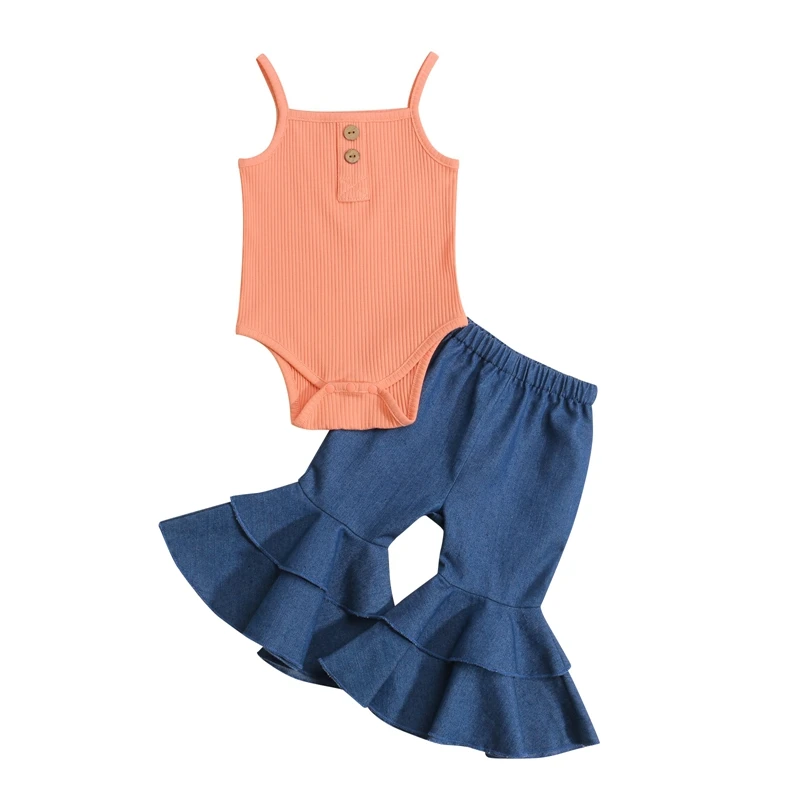 Комбинация для маленьких девочек 3-18 м-комбинезон + расклешенные брюки с рюшами и эластичным поясом, милая летняя одежда
Комбинация для маленьких девочек 3-18 м-комбинезон + расклешенные брюки с рюшами и эластичным поясом, милая летняя одежда