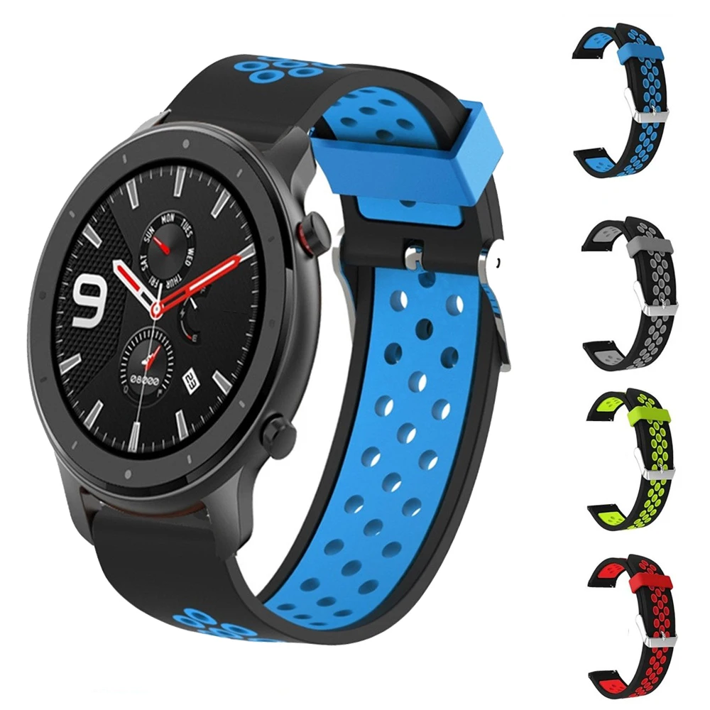 Ремешок силиконовый для Huami Amazfit GTR 47 мм, спортивный браслет для часов, силиконовый браслет для Xiaomi Huami Amazfit 2 2S, 22 мм 
Ремешок силиконовый для Huami Amazfit GTR 47 мм, спортивный браслет для часов, силиконовый браслет для Xiaomi Huami Amazfit 2 2S, 22 мм