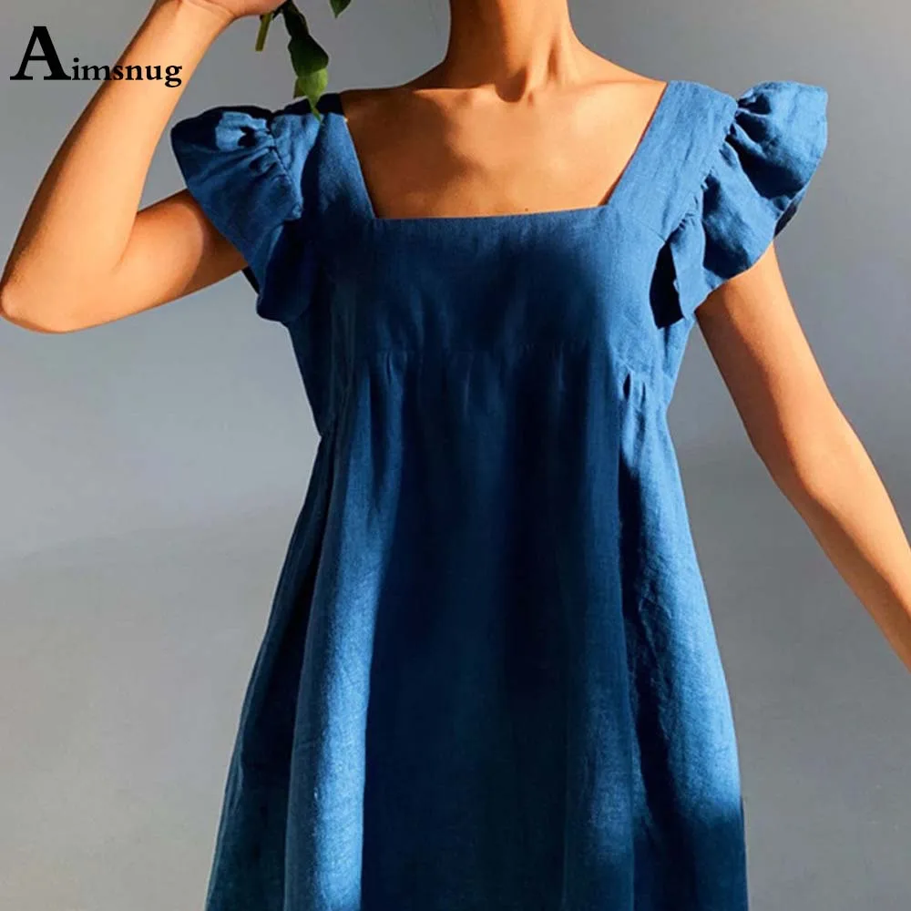 Women Casual Sweet Dress For Women Leisure Square Collar Butterfly Sleeve Loose Party Dress New Summer Short Mini Dresses Femme
Women Casual Sweet Dress For Women Leisure Square Collar Butterfly Sleeve Loose Party Dress New Summer Short Mini Dresses Femme