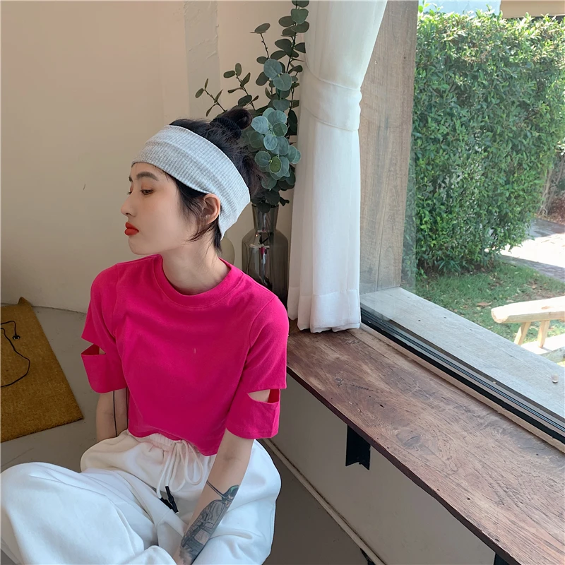 2827 summer all-match design sense short sleeves hole design short sleeve t-shirt
2827 summer all-match design sense short sleeves hole design short sleeve t-shirt