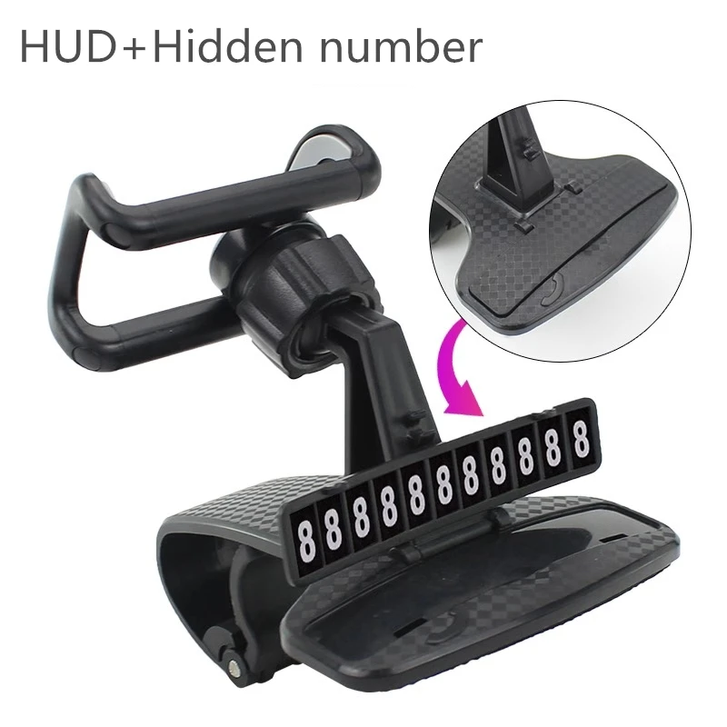 New HUD Car Dashboard Phone stand 360° Adjustable GPS Car Clips Holder Hidden Parking number for Mobile Phone car stand Support
New HUD Car Dashboard Phone stand 360° Adjustable GPS Car Clips Holder Hidden Parking number for Mobile Phone car stand Support