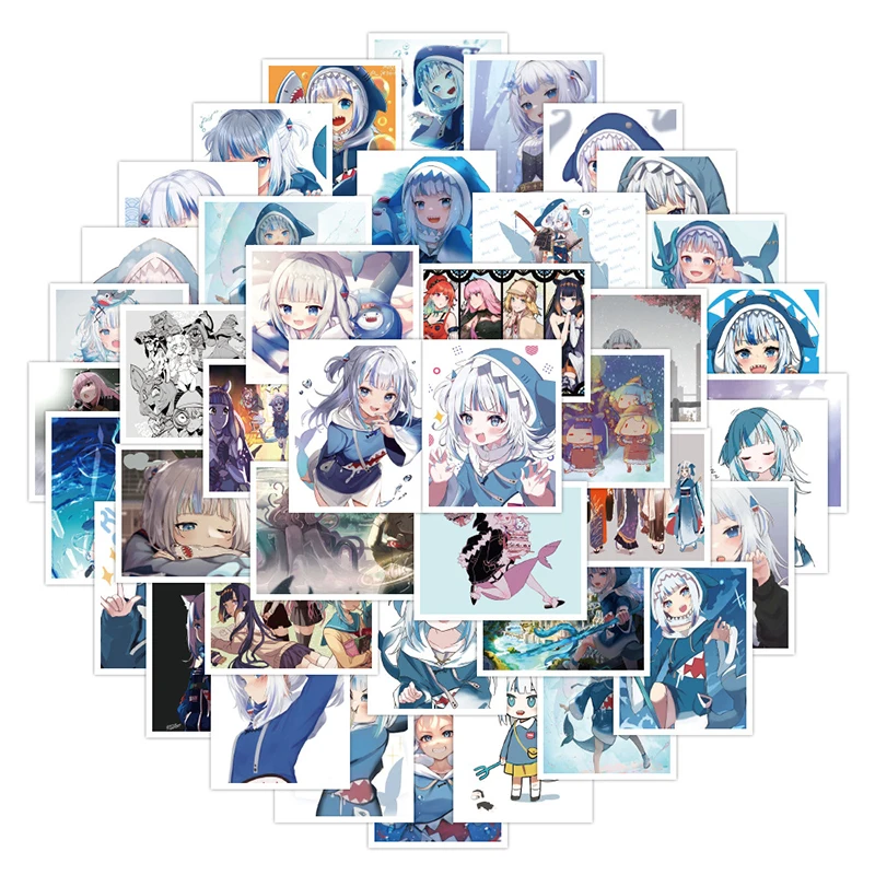 50Pcs Kawaii Anime Girl Gawr Gura Stickers Cartoon Cute Shark Waterproof Decals Skateboard Sticker For Laptop Suitcase Guitar 
50Pcs Kawaii Anime Girl Gawr Gura Stickers Cartoon Cute Shark Waterproof Decals Skateboard Sticker For Laptop Suitcase Guitar