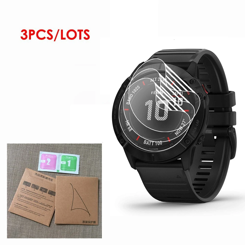 3 упаковки для Garmin Fenix 6 6s 6x5 5 5X Plus PLUS полная защита экрана из мягкого ТПУ полный