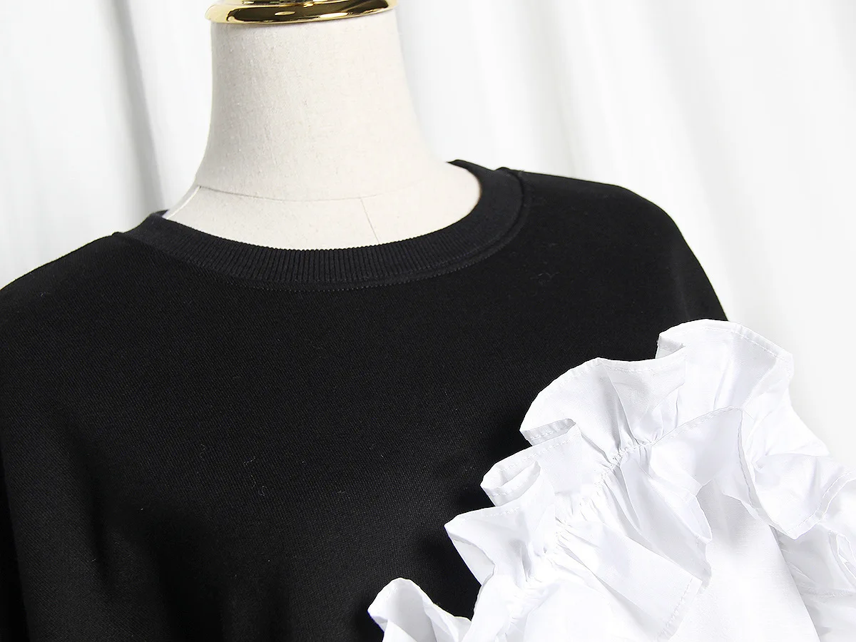 SeeBeautiful New Fashion Spring 2021 Hit Color O-neck Long Sleeve Splice Ruffles Button Pullovers Sweatshirt Women Y442
SeeBeautiful New Fashion Spring 2021 Hit Color O-neck Long Sleeve Splice Ruffles Button Pullovers Sweatshirt Women Y442