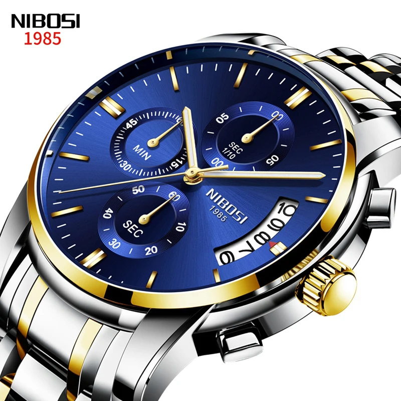NIBOSI Men Quartz Watches Luminous Waterproof Chronograph Military Sport Watch Luxury Male Wristwatches Relogio Masculino 2353G
NIBOSI Men Quartz Watches Luminous Waterproof Chronograph Military Sport Watch Luxury Male Wristwatches Relogio Masculino 2353G