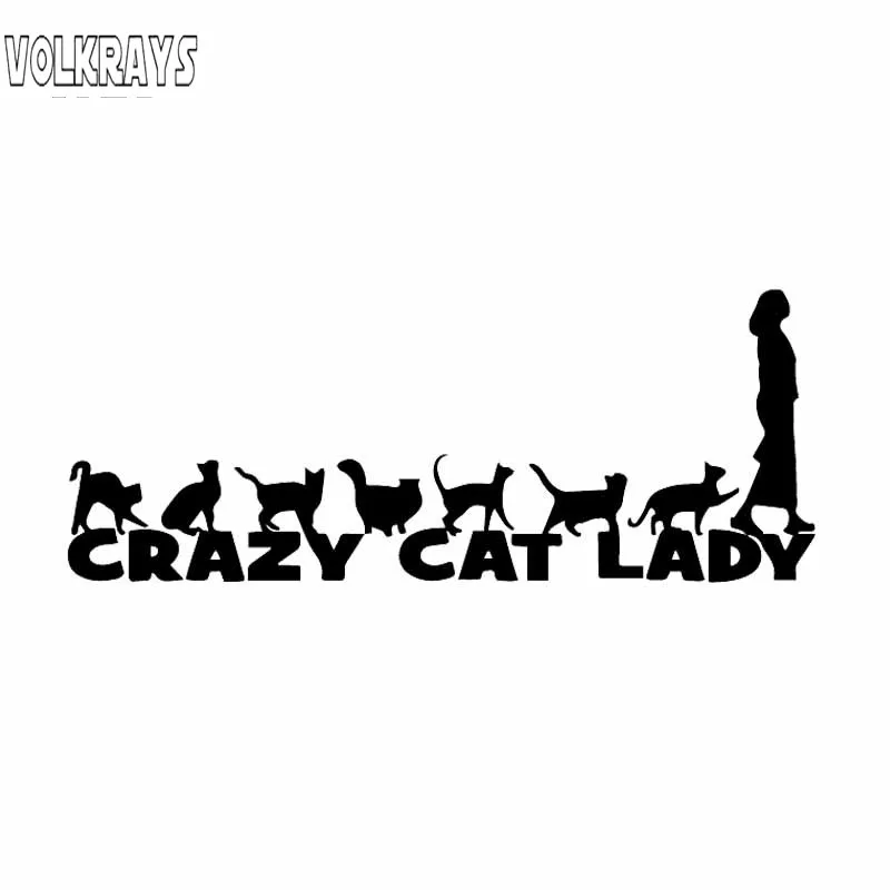Volkrays Funny Car Sticker Crazy Cat Lady Right Facing Cute Accessories Reflective Waterproof Vinyl Decal Black/Silver,6cm*17cm
Volkrays Funny Car Sticker Crazy Cat Lady Right Facing Cute Accessories Reflective Waterproof Vinyl Decal Black/Silver,6cm*17cm