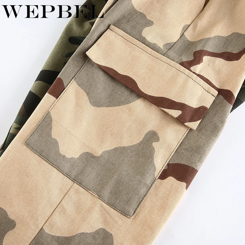 WEPBEL Ladies Elegant Slim Straight Pencil Trousers Women Autumn Winter Sexy High Waist Pocket Camouflage Patchwork Cargo Pants
WEPBEL Ladies Elegant Slim Straight Pencil Trousers Women Autumn Winter Sexy High Waist Pocket Camouflage Patchwork Cargo Pants