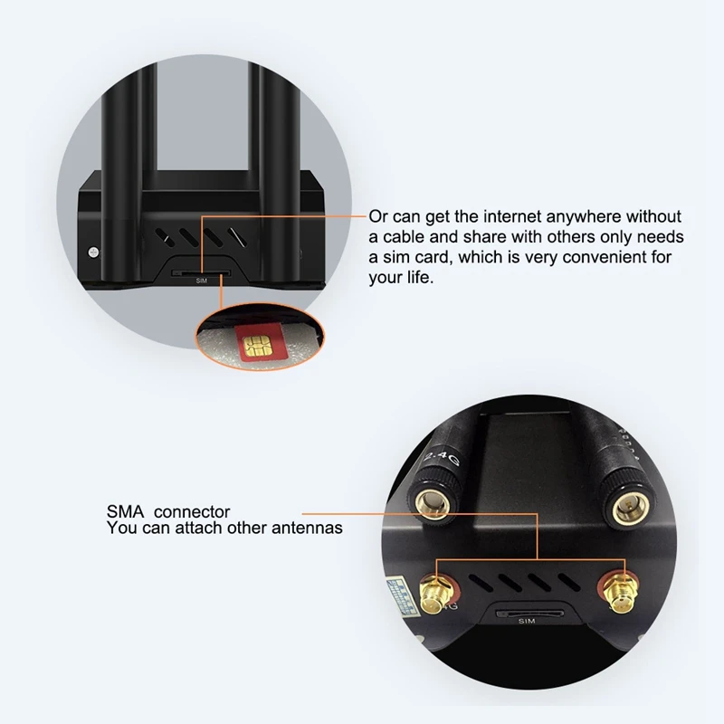 300Mbps LET 4G WiFi Router 2.4GHz Wireless Internet Router, 4XLAN / 1XWAN Port, Support SIM Card (EU Plug)
300Mbps LET 4G WiFi Router 2.4GHz Wireless Internet Router, 4XLAN / 1XWAN Port, Support SIM Card (EU Plug)