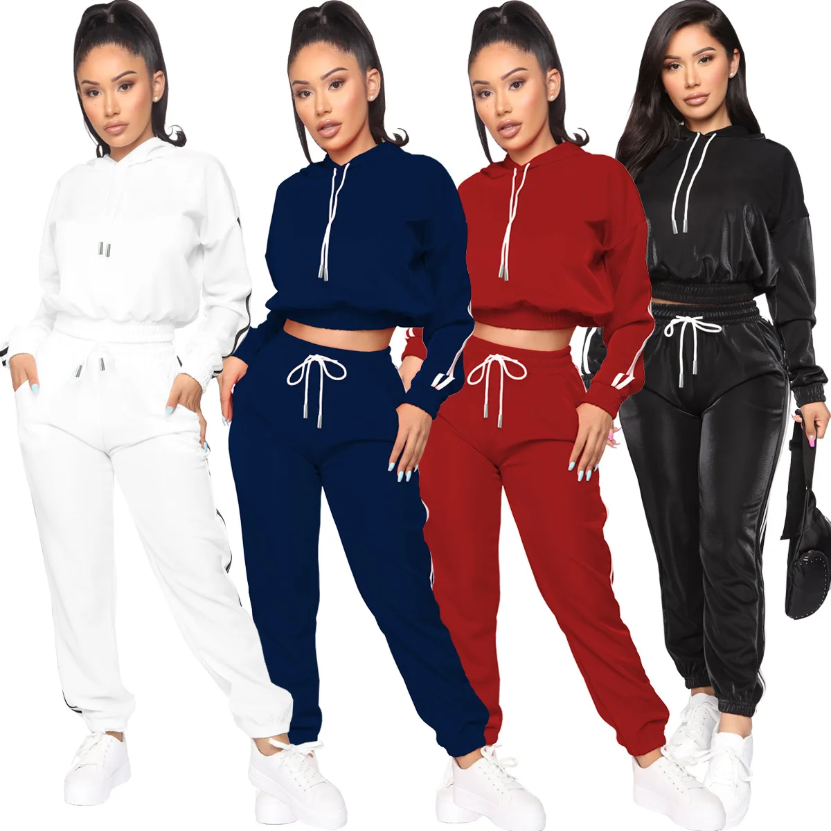 Повседневная Домашняя одежда, спортивный костюм для женщин, комплект из двух предметов, свитшот с длинным рукавом, топ, женские спортивные ш... 
Повседневная Домашняя одежда, спортивный костюм для женщин, комплект из двух предметов, свитшот с длинным рукавом, топ, женские спортивные ш...