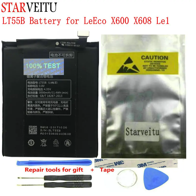 

LT55B Battery for LeEco X600 X608 Le1 Letv Le 1 One Mobile Phone Replacement Rechargeable Li-polymer Batteries 3000mAh