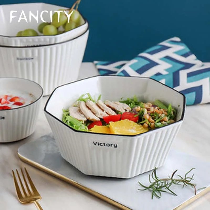 FANCITY Nordic minimalist ceramic bowls household single soup bowl noodle bowl salad bowl creative personality tableware soup po
FANCITY Nordic minimalist ceramic bowls household single soup bowl noodle bowl salad bowl creative personality tableware soup po