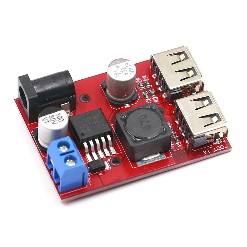 LM2596 LM2596S Dual USB DC-DC 9V 12V 24V 36V to 5V 3A Step Down Buck Converter Board Car Charger Solar Power Supply Module
LM2596 LM2596S Dual USB DC-DC 9V 12V 24V 36V to 5V 3A Step Down Buck Converter Board Car Charger Solar Power Supply Module
